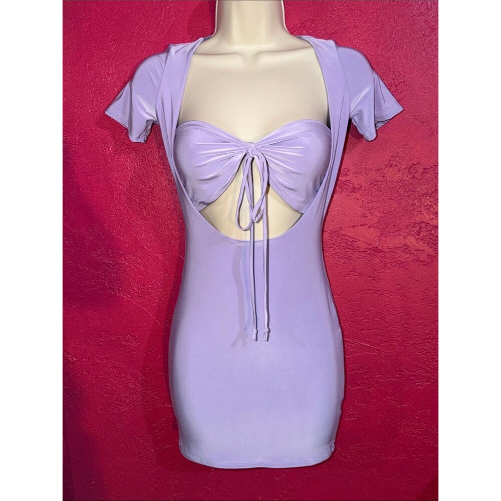NWT Lilly’s Kloset Lilac Tie-Front Cutout Mini Dress. Sz S. Party, date night
